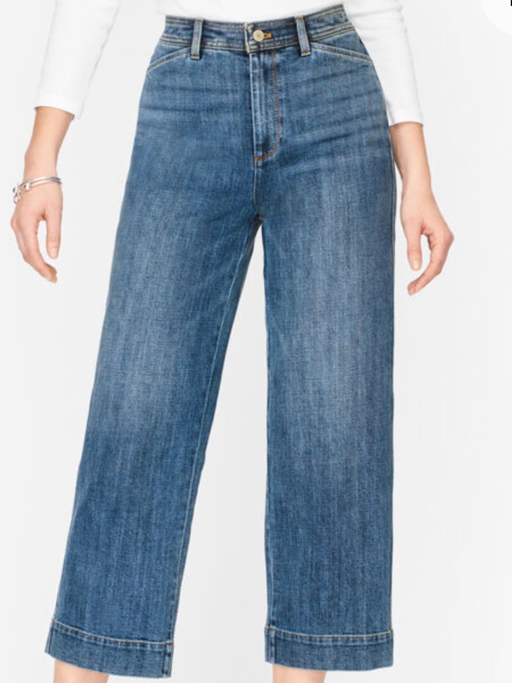 Talbots Curvy Wide Leg Crop Pants High Rise Trouser Women’s 27